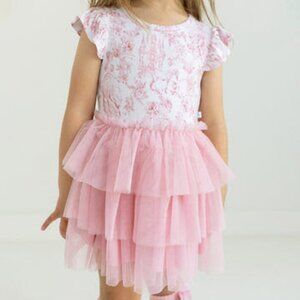 Posh Peanut Antoinette Ruffled Cap Sleeve Tulle Dress 3T-4T